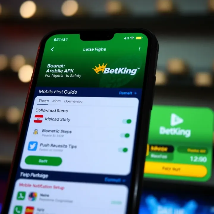 BetKing APK Interface for Nigerian Sports Betting Mobile device displaying BetKing APK interface with sports betting options