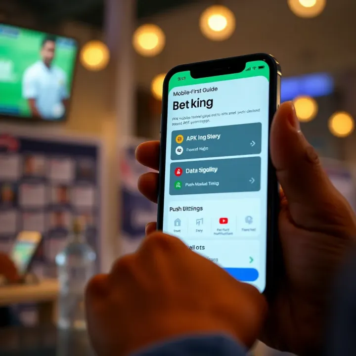 User interface of BetKing app showing live betting options and odds on the screen