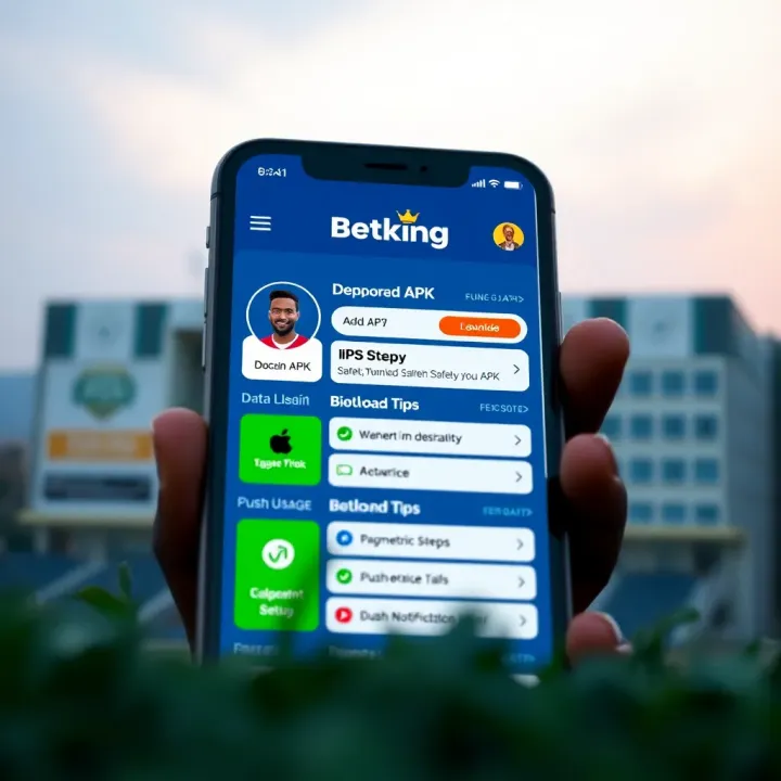User navigating through the BetKing app features including registration and payment processes