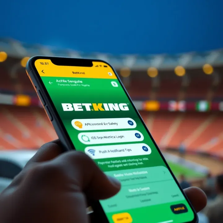 Exploring Key Features of the BetKing App BetKing app interface showcasing live betting options and user dashboard