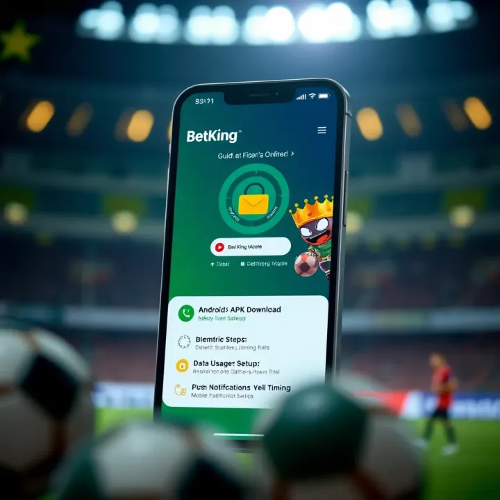 Mobile phone displaying BetKing app payment options for deposits and withdrawals