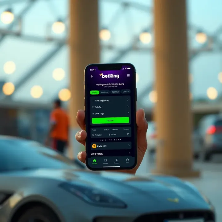 User navigating BetKing sports betting app featuring live match statistics and betting options