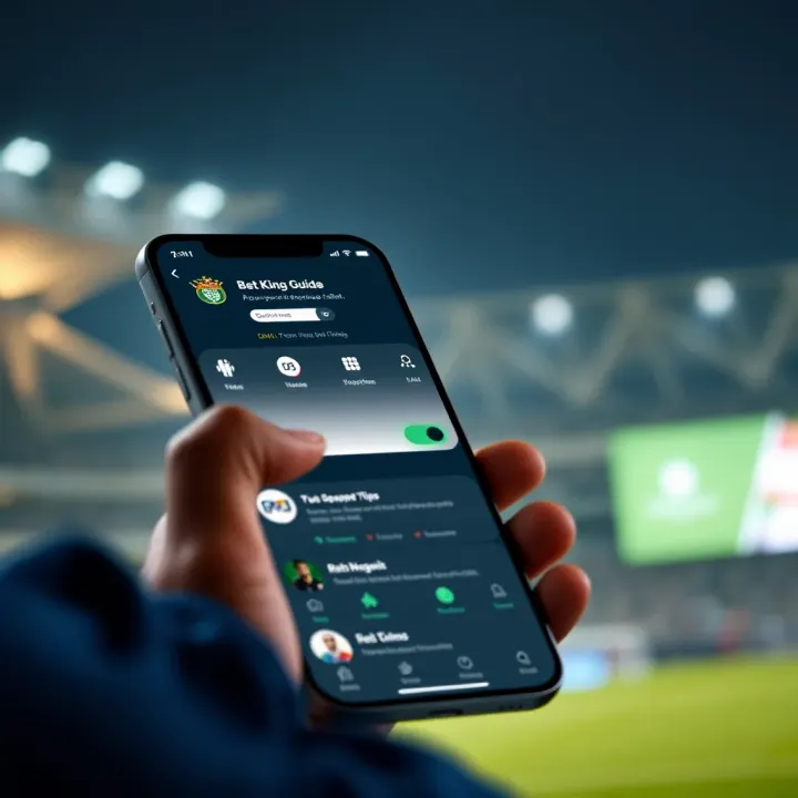 User interacting with smartphone showing BetKing app download and installation screen