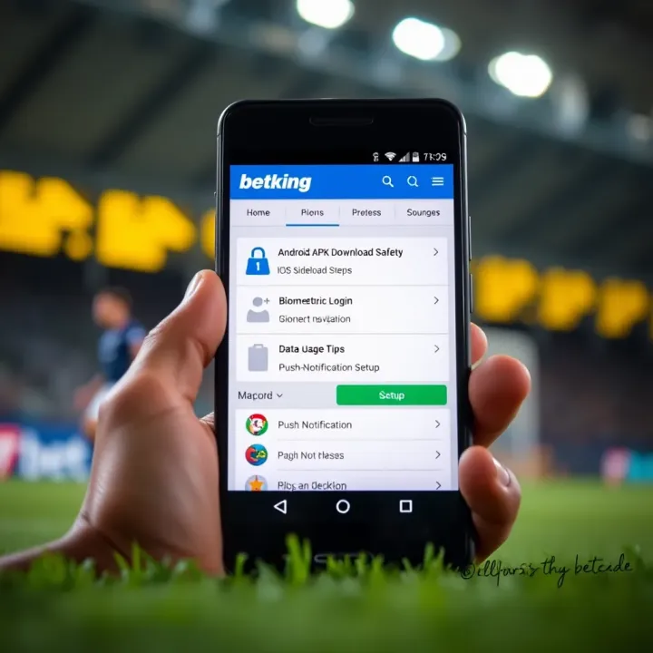 Screenshot showing the BetKing app login screen with username and password fields