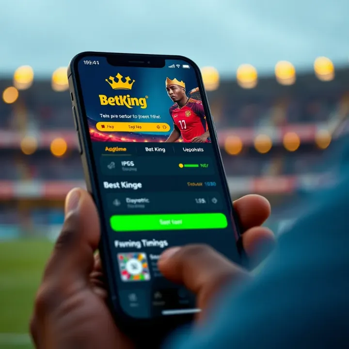 User navigating the BetKing app to stream live football matches from Nigerian leagues