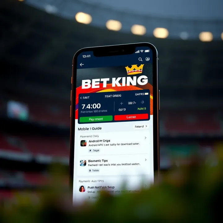 User interface displaying the BetKing login screen on a mobile device
