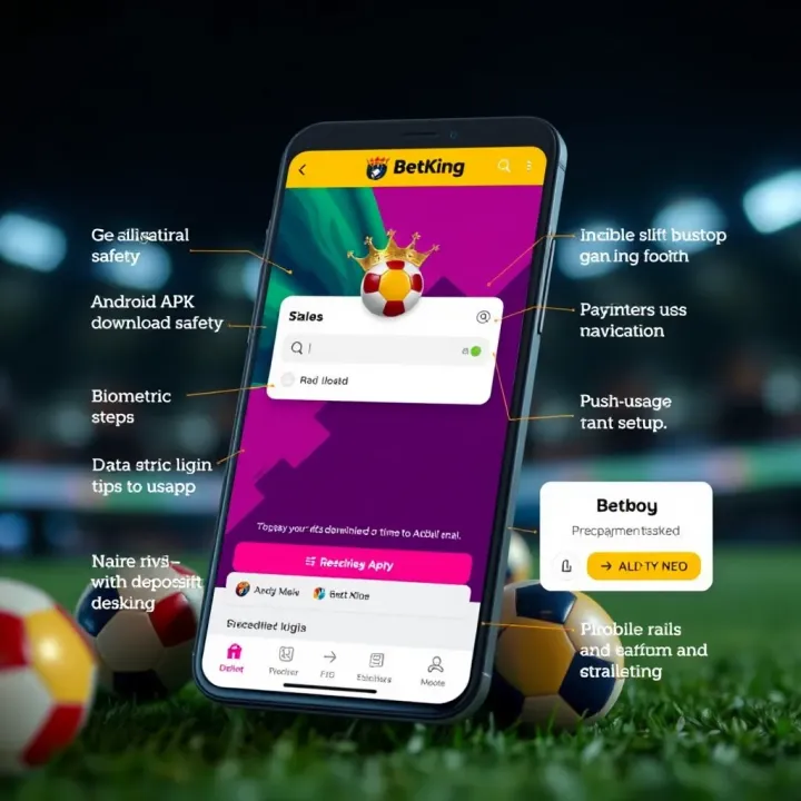 Mobile phone displaying BetKing login screen with Nigerian flag background