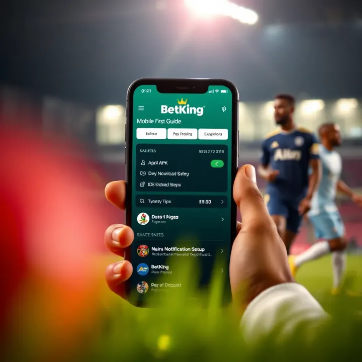 Illustration of a mobile device with a secure installation process for the BetKing old app optimized for older phones