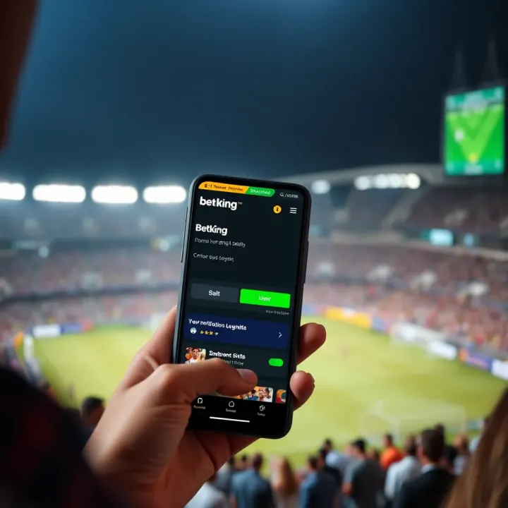 Mobile device displaying BetKing old login interface with clear input fields and login button