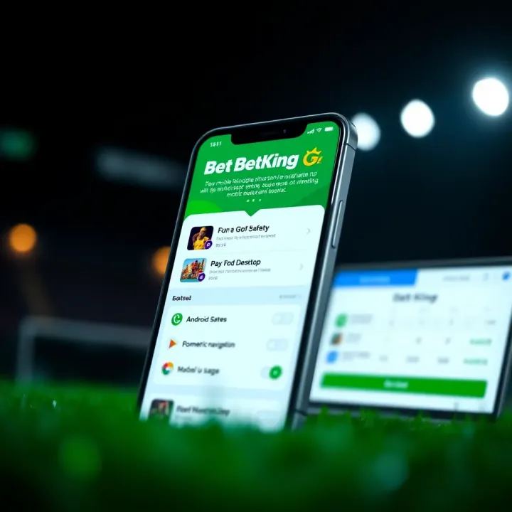 Mobile phone showcasing secure payment options and betting tips on BetKing app