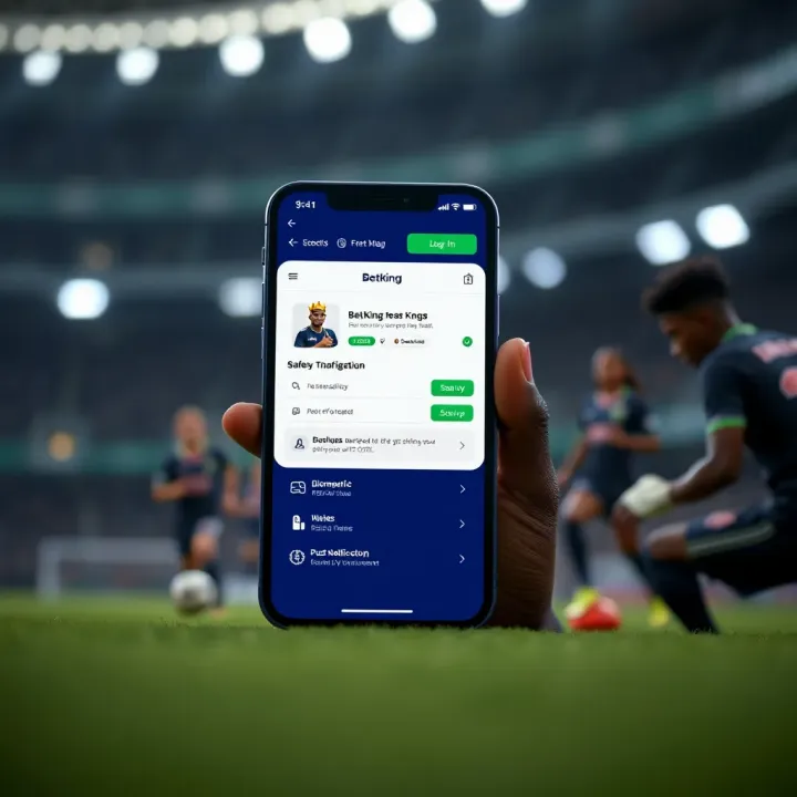 Interface showing BetKing sports betting options on mobile phone