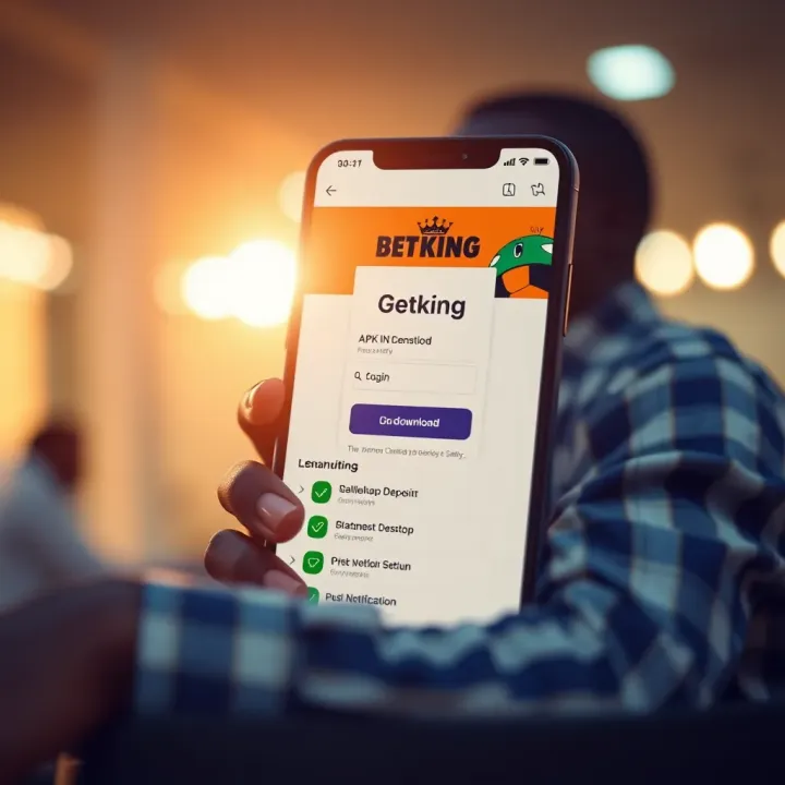 A vibrant Nigerian sports betting web shop with digital screens showing various football matches and betting odds