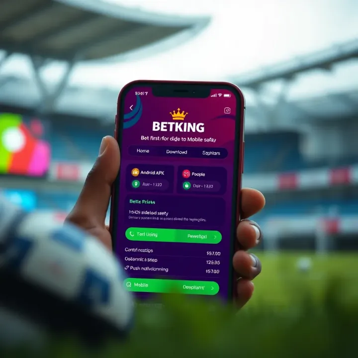 User interface displaying BetKing app home screen with sports betting options
