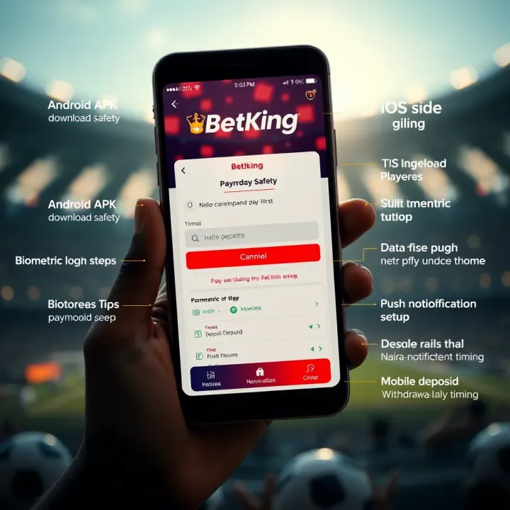 Person placing a bet on a mobile device next to cash payment options inside a Go BetKing shop