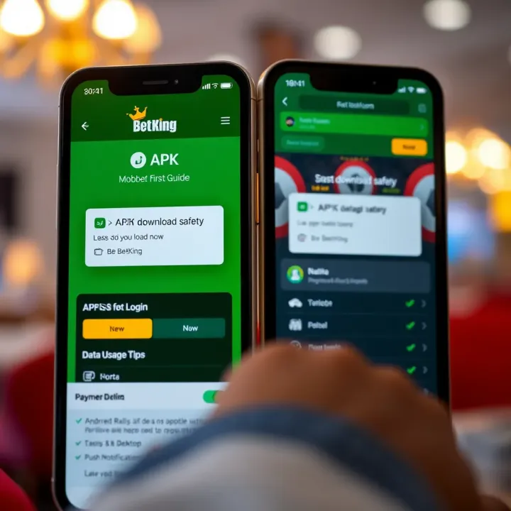 Mobile browser showing BetKing website with account management choices for Nigerian users