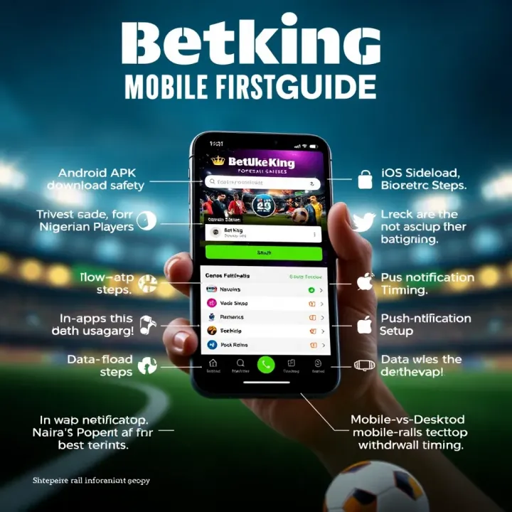 User navigating the BetKing mobile app interface on a smartphone showing sports betting options