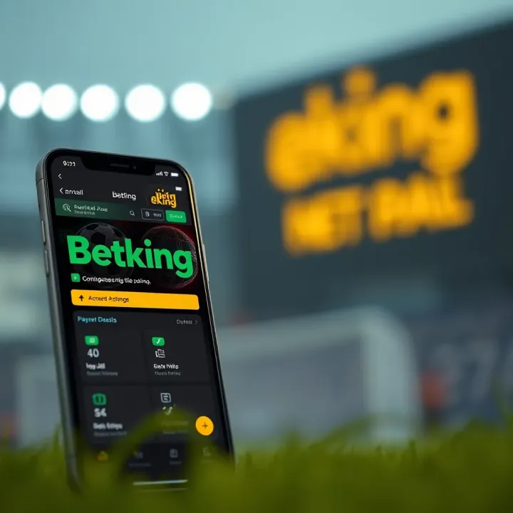 User interface of the old BetKing mobile app displaying registration fields on a smartphone screen