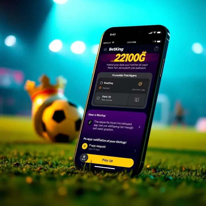 Illustration showing a user navigating the BetKing registration page on a mobile device